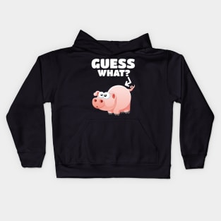 Guess What? Pig Butt! Pork Piggy Funny Design Kids Hoodie